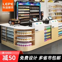 Lepin maternal and child shop Convenience store Pharmacy cashier Simple combination corner wooden small supermarket front counter