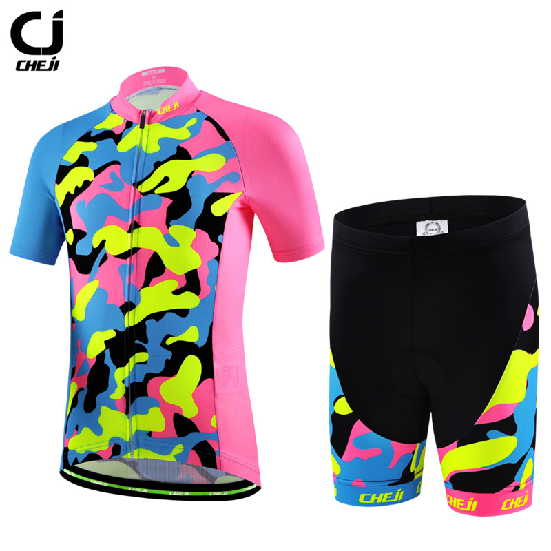 Cheji Children's Cycling Wear Short Sleeve Suit Summer Bicycle Wear Men's and Women's Bicycle Wear Customized Perspiration
