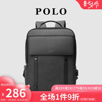 POLO Double Shoulder Bag Men Multifunction Business Casual Mens Bag Mens Short Computer Bag New Large Capacity Fashion Backpack