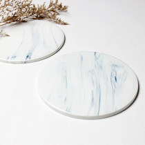 Yunhe Tang | Marbled ceramic placematte underglaze coaster insulation mat fashion personality simple cooking dish