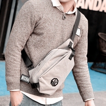 Chest Bag Mens Slanted Satchel Bag Mens Bag Single Shoulder Bag Casual Sports Small Backpack Han Edition Canvas Cross-Purse Riding Bag