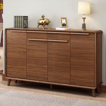 Entrance door Living room entrance cabinet shoe cabinet household door solid wood new Chinese style balcony locker storage large capacity Nordic
