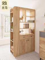  Entrance entrance shoe cabinet solid wood partition cabinet modern minimalist custom foyer cabinet Nordic style double-sided living room hall cabinet