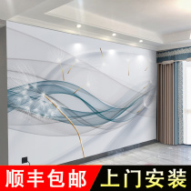 TV background wall wallpaper light luxury stickers Wall cloth self-adhesive living room Film and Television wall decoration stickers 3d three-dimensional wall stickers