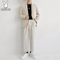 Playboy casual suit suit mens summer hanging high-grade ruffian handsome set of Korean version of the trend suit jacket