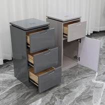 Barber shop tool cabinet solid wood hairdressing tool cabinet hair salon special storage locker three-layer drawer tool table