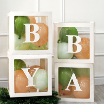 Transparent baby letter balloon box Baby birthday party dress up supplies wedding scene decoration props
