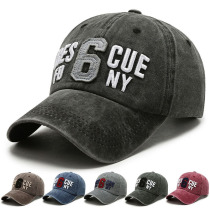 Wash do old baseball cap mens spring new hat fashion embroidery letter simple neutral cap female tide