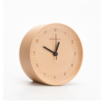 Small alarm clock-originally designed bedside clock mute simple Nordic style student household watch wooden clock