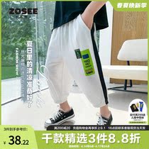 Left West Boy Clothing Boy Anti-mosquito Pants Summer 2022 New Boys Kids Big Kids Pants Thin and Summer Clothing Wave