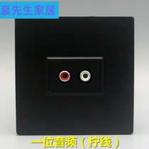 Black Type 86 one bit audio socket panel double hole red and white lotus AV audio socket RCA multimedia panel