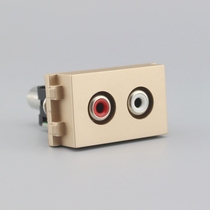 Champagne 128 type red and white audio in-line docking socket module Champagne gold lotus AV audio panel module