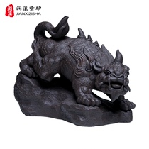 Jianxi Yixing purple sand handmade tea pet Golden Chan sculpture ornaments can raise famous Chen Hongjun