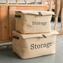 Fabric storage box foldable cotton and linen storage box covered storage box clothing toy quilt finishing box large