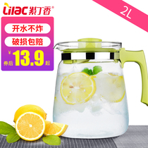 Heat-resistant glass cold water pot Tie pot Large capacity household cold plain water pot Creative juice pot Tea pot cup set