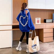Medium length Pregnant Woman Alphabet printed Lianhood Weater woman 2022 Pure cotton spring 100 Lapped Loose Pregnant pregnant womens blouses