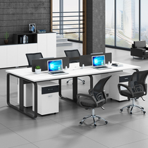Staff Desk Brief Modern 4 People of staff Working position Table Guangzhou Office furniture table and chairs Composition 6