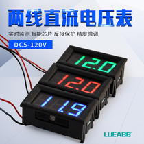 LED digital tube two-wire voltmeter DC5V-120V DC digital meter digital voltmeter head indicator display