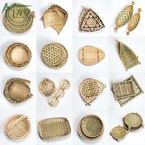 Handmade bamboo basket Baskets Bamboo bamboo sieve Bamboo Woven Fruit Basket Refreshment Trays Home Knitting Craft Round Dustpan