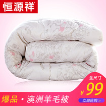 Hengyuanxiang Australian cotton wool quilt in winter thick quilt spring and autumn thick warm winter quilt double single four season quilt