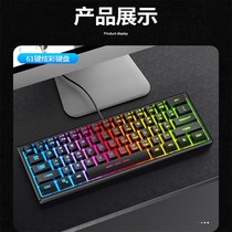 K401 wired mechanical feel keyboard RGB luminous laptop office Game e-sports small portable