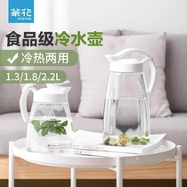 Tea flower cold water kettle Home cool water cup Heat-proof and anti-fall freezer transparent drink kettle high temperature resistant food grade