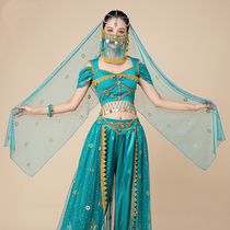 Indian dance performance accessories veil headdress exotic performance props bohemian hair lead chain headdress eyebrow heart pendant