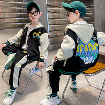Childrens clothes boy spring clothing suit 2022 new CUHK boy boy foreign air trendy movement Two sets of Korean version wave