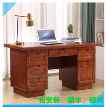 Solid wood desk desktop computer desk with drawer with lock writing desk single desk combination home modern simplicity