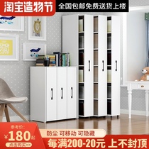Movable bookcase Wheel hidden drawer bookcase rack dustproof push-pull storage storage cabinet combination invisible bookcase