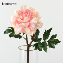 Eurostyle Peony Emulation Flower Suit Silk Bouquet Canvas color Yongsheng Flowers Hotel Modern Home Living Room Decoration Pendulum