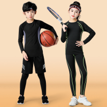 Childrens training suit tights quick-drying football basketball underwear girls sports suits winter underpat boys