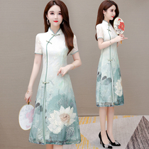Cheongsam modified dress This years popular skirt high-end age reduction beautiful fashion 2021 summer new womens clothing