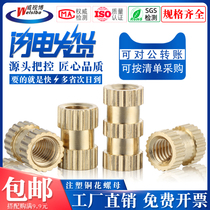Injection moulded copper flower nut m2m2 5m3m4 bronze inlay piece m5m6m8 knura pre-embedded nut through hole blind hole