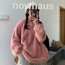 Pregnant women winter clothes plus velvet thick fashion sweater high neck loose Belly Belly Belly women 2021 New coat autumn winter clothes