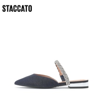 Sigatu starry sky shoes new temperament fairy wind pointed head cold drag rhinestone flat sandals womens shoes 9W922CH9