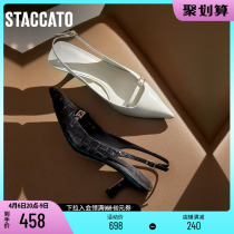 Thagatu new temperament cream Shoe pointed fine High heel sandal sandal sandal EBT06CH1