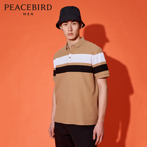 (Mall same section) Taiping bird mens clothing 2022 Summer stripes splicing POLO jersey men B1DBC2124