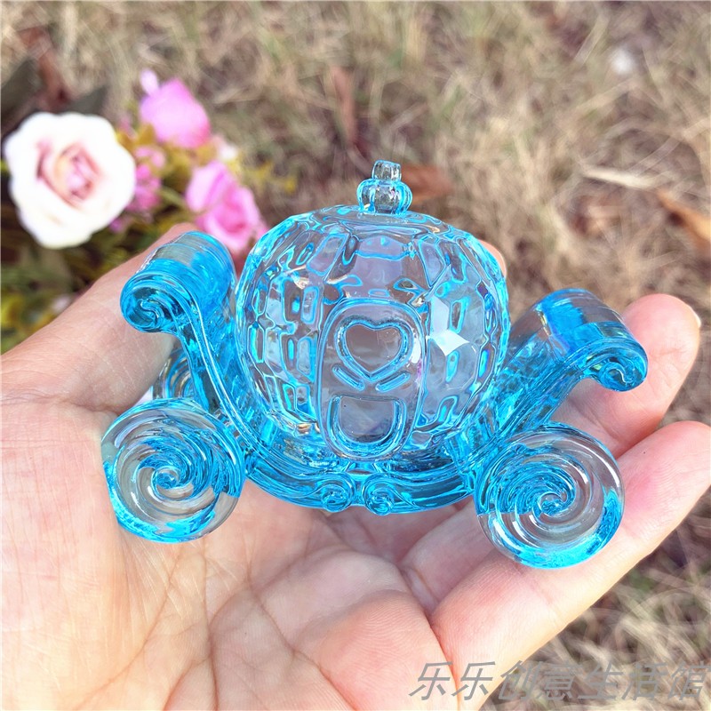 Large Ackleux Crystal Pumpkin Car Electric Game City Gift Exchange Amusement Park Sugar Digger Set Crystal Castle