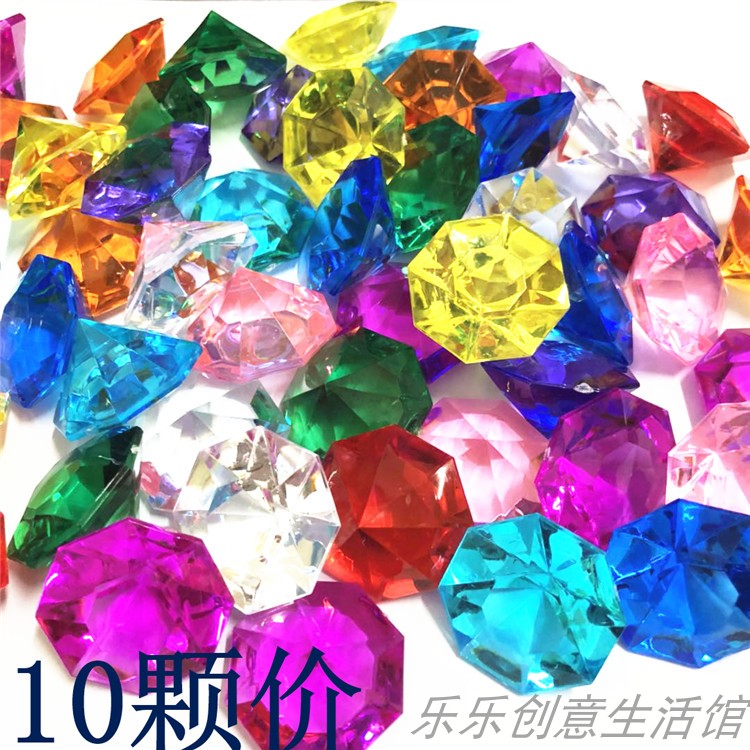 32MM imitation crystal plastic gem childrens toy amusement gardening city excavator with sugar machine accessories wedding diamonds
