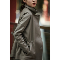 PYC362201AG] Early Autumn Heart tip good thing big release drawstring waist sheepskin windbreaker coat coat