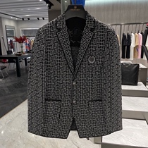 Business fashion European goods 2021 autumn and winter new self-cultivation college style chest standard mens gray casual suit