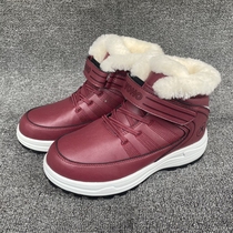 Winter Snow Ground Women Boots Real Wool Mid Aged Mom Warm Sneakers Genuine Leather Waterproof Non-slip Warm Cotton Shoes