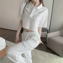 sandro moscoloni sports and leisure suit womens summer thin fashion age-reducing high-waisted drawstring pants two-piece set