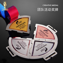 Metal Medals Customized Creative Team Honor Medal Championship Competition Splicing Medals Lotted Custom Medal