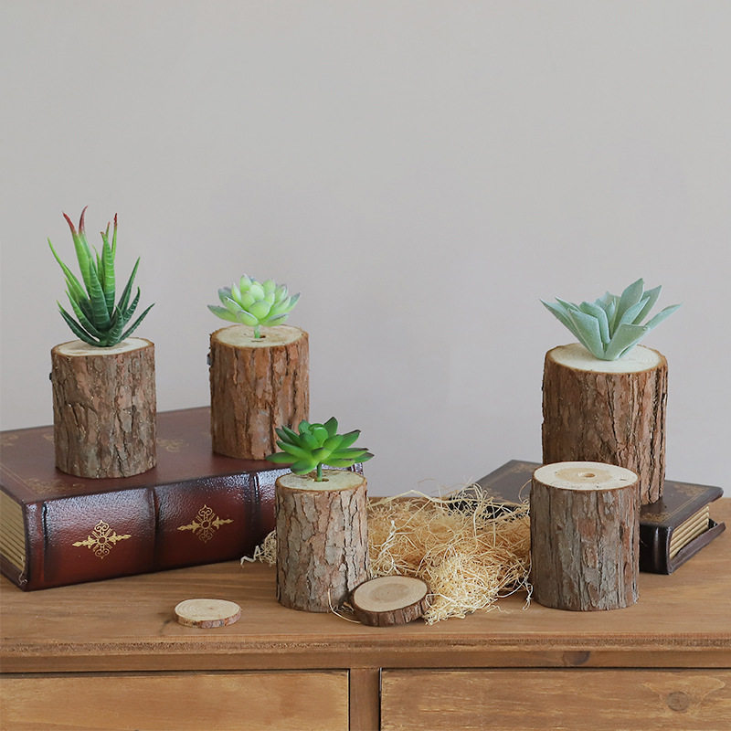 Idyllic wind wood small wooden piles set pieces Creative wood piles with simulation of multi-meat photo props wooden crafts