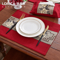 New new Chinese placemat fabric embroidery vase mat Chinese style cotton and linen napkin mat Ashtray mat coaster