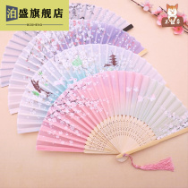Fold fan ancient dress Dance twelve Constellation Han Suit Cute Children Summer Fan China Wind Carry Portable Ultra Fairy Qi