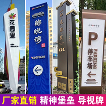 Stainless steel standing Brand Guide spirit fortress advertising sign parking lot sign vertical luminous guide card