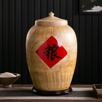 Jingdezhen ceramic rice tank rice bucket water tank tea tank with lid sealed altar 20kg 30kg 50kg 100kg moisture-proof
